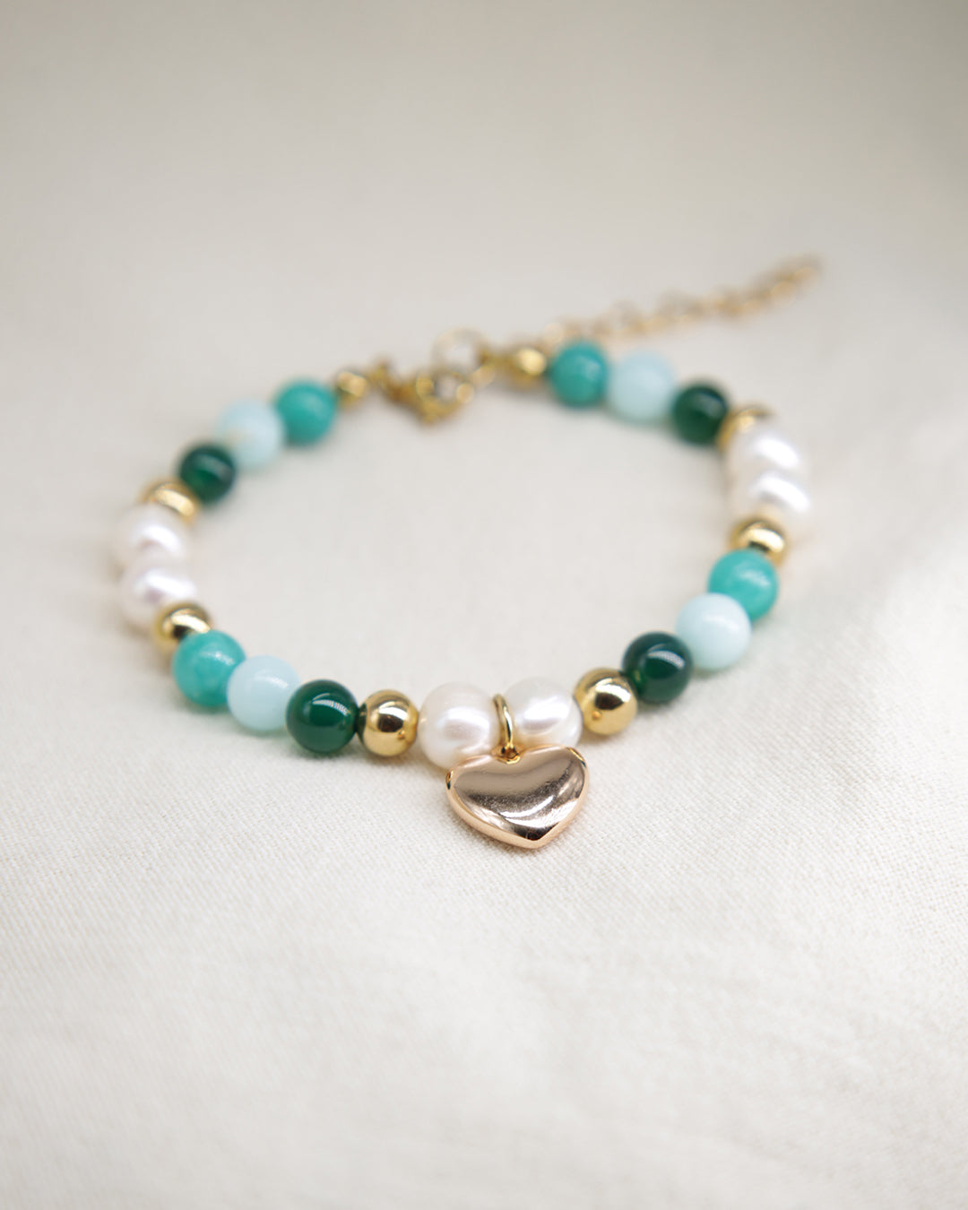 Armband Almendra – Edelstahl & Natursteine