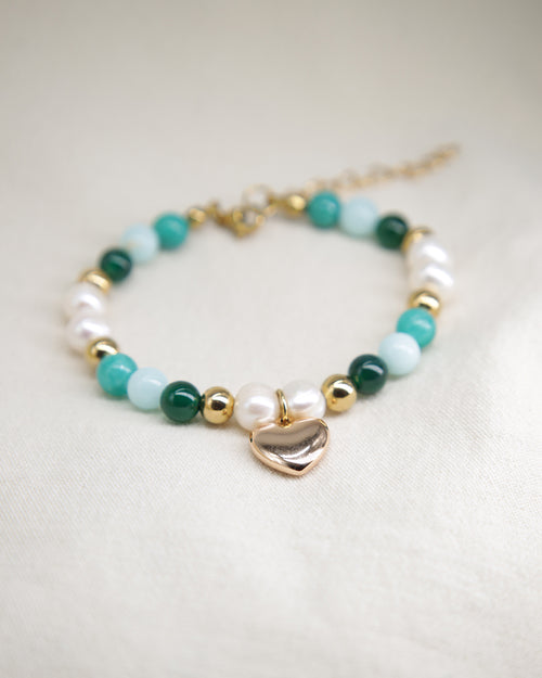 Armband Almendra – Edelstahl & Natursteine