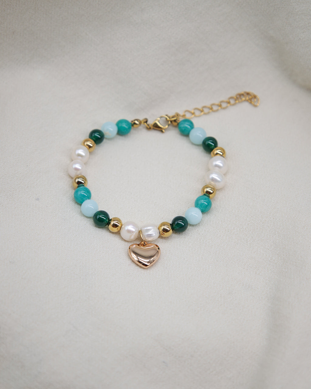 Armband Almendra – Edelstahl & Natursteine