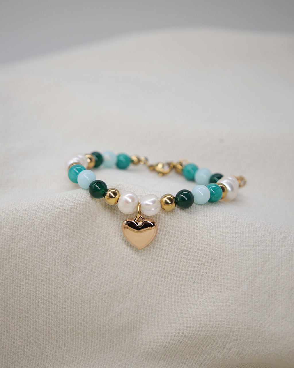 Armband Almendra – Edelstahl & Natursteine