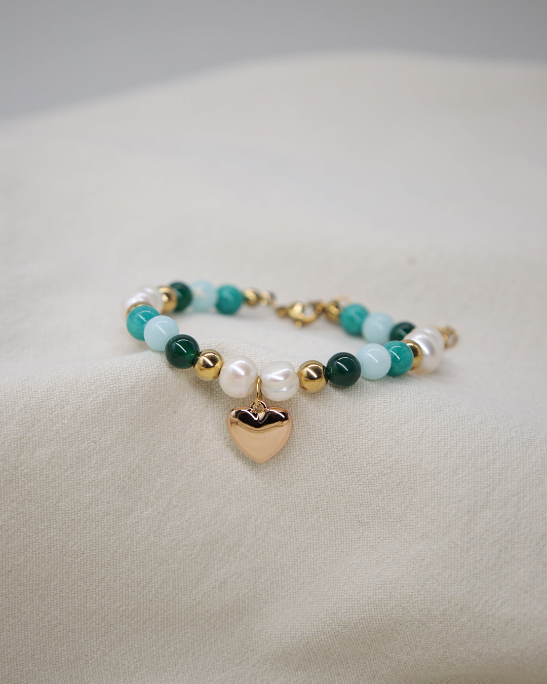 Armband Almendra – Edelstahl & Natursteine