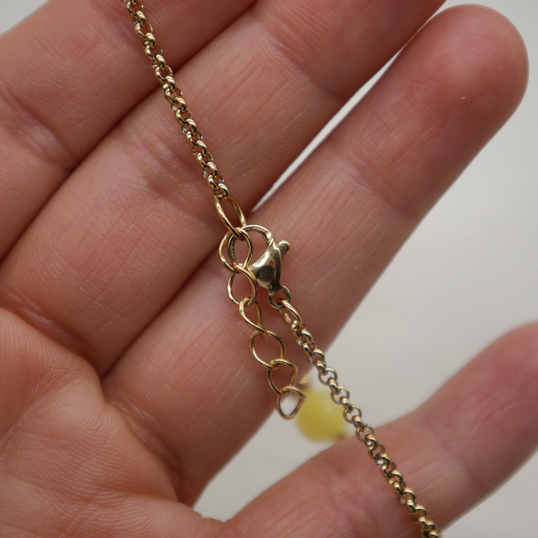 Armband „Exotica“ aus Edelstahl und Natursteinen - Gelb